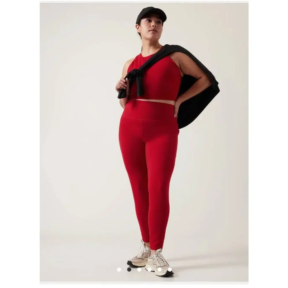 NWT Athleta Conscious Crop bra - 2X D-DD - candy red - 2X D/DD - Picture 2 of 4